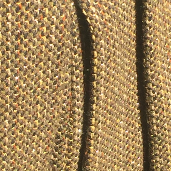 1970s Olive with gold thread tweed pleated midi skirt - Picture 5 of 5